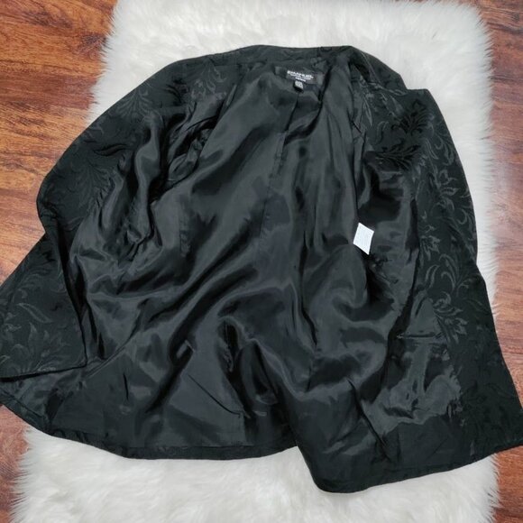 Vintage Emanuel Ungaro Womens Black Jacquard Blazer & Dress Set 6 Petite - Picture 9 of 16
